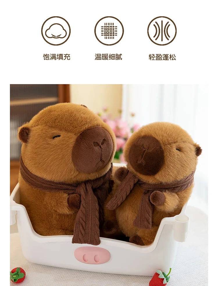 35CM Scarfed Capybara Plush Doll