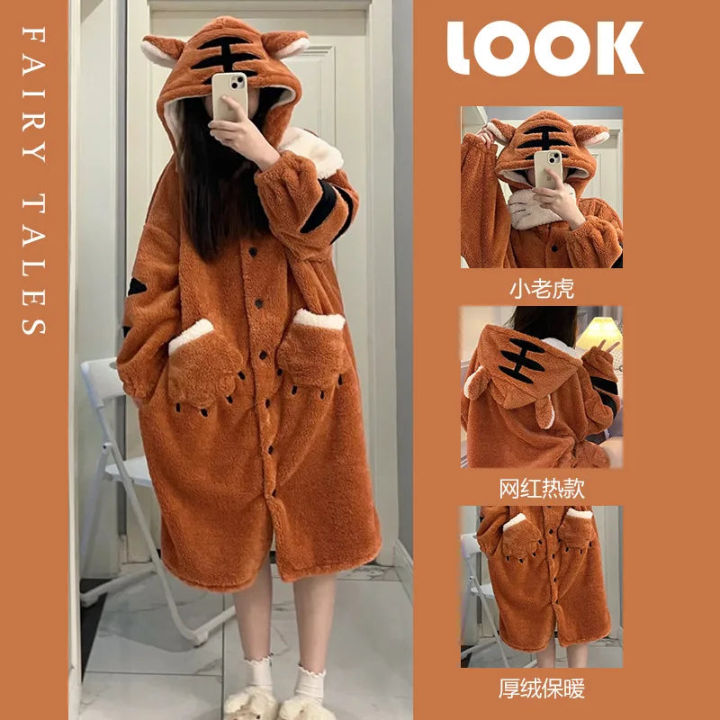 Brown Tiger Cosplay Onesie Pajamas