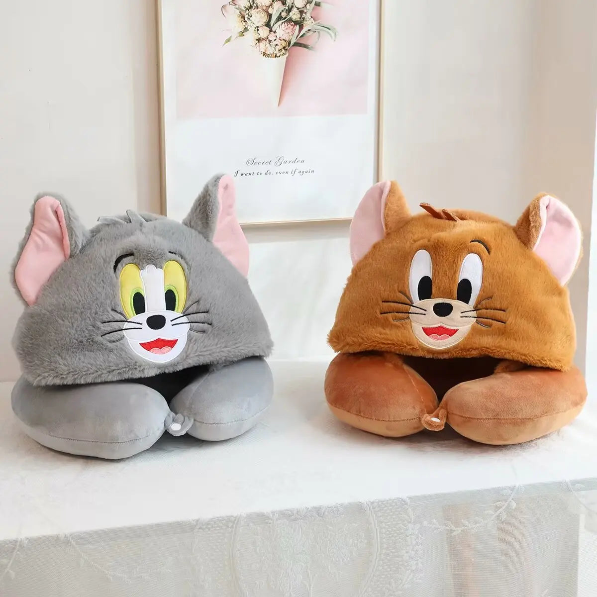 Tom and Jerry Hooded Neck Pillow