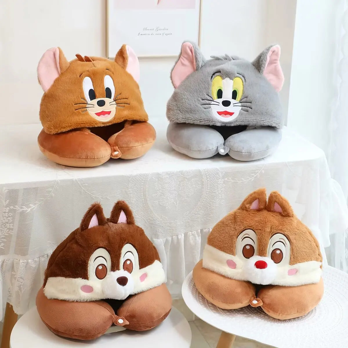 Tom and Jerry Hooded Neck Pillow